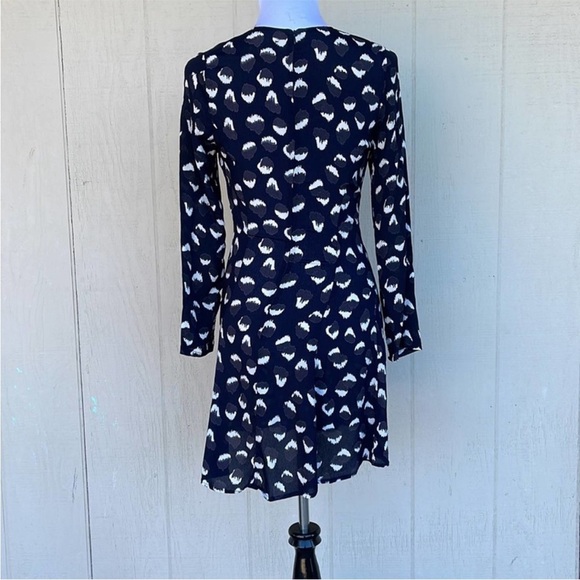 Reformation Calvin Long Sleeve Abstract Pattern Mini Dress in Wild Child Size 4 - Picture 11 of 14